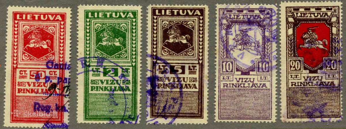 1924 vizų rinkliava pilna serija 5 žymiai ženklai
