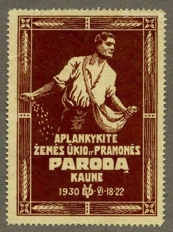 1930 Žū+pramonės paroda reklaminis ženklas Kaunas