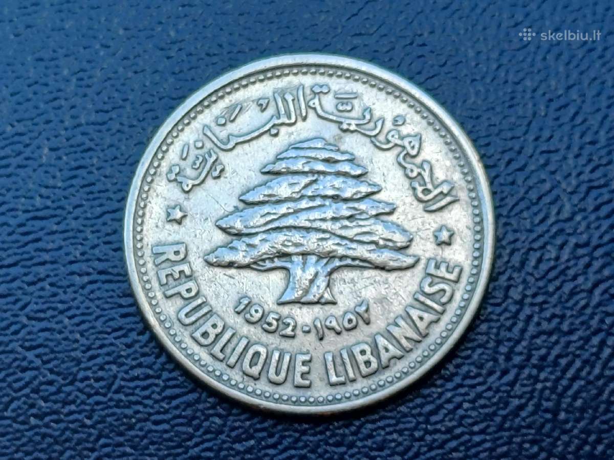50 piastrų 1952m. Libanas sidabras - nuotraukos Nr. 2