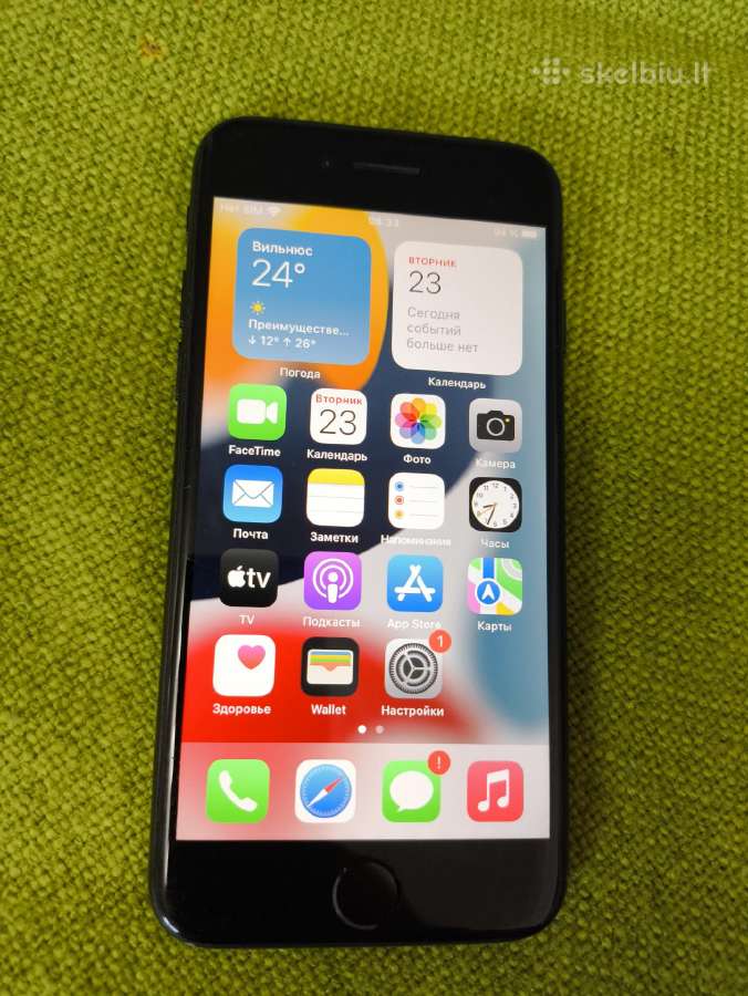 iPhone 7 Matte Black Viskas veikia Baterija 87%