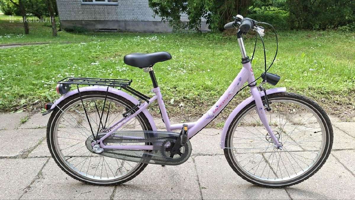 Mažai naudotas mergaitiškas dviratis Minerva 24"