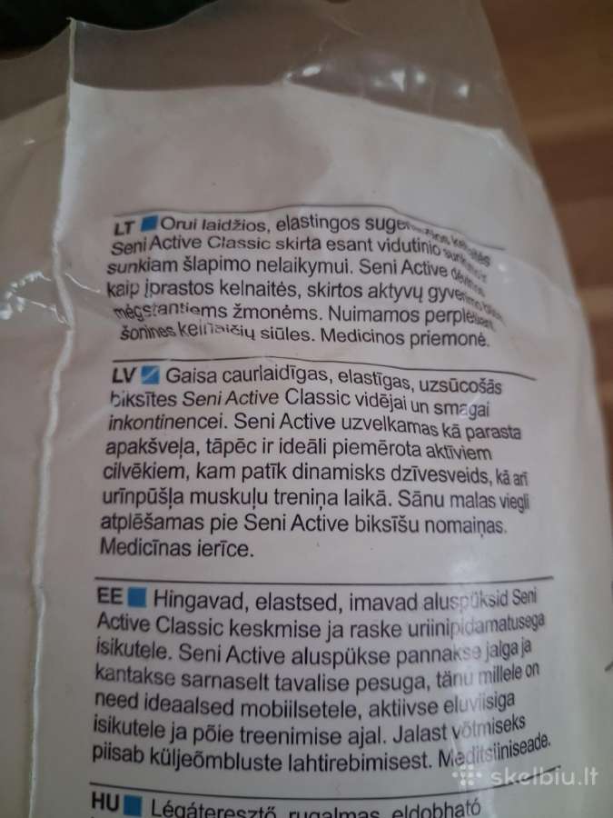 Seni Active Classic XL dydžio sauskelnės - nuotraukos Nr. 4