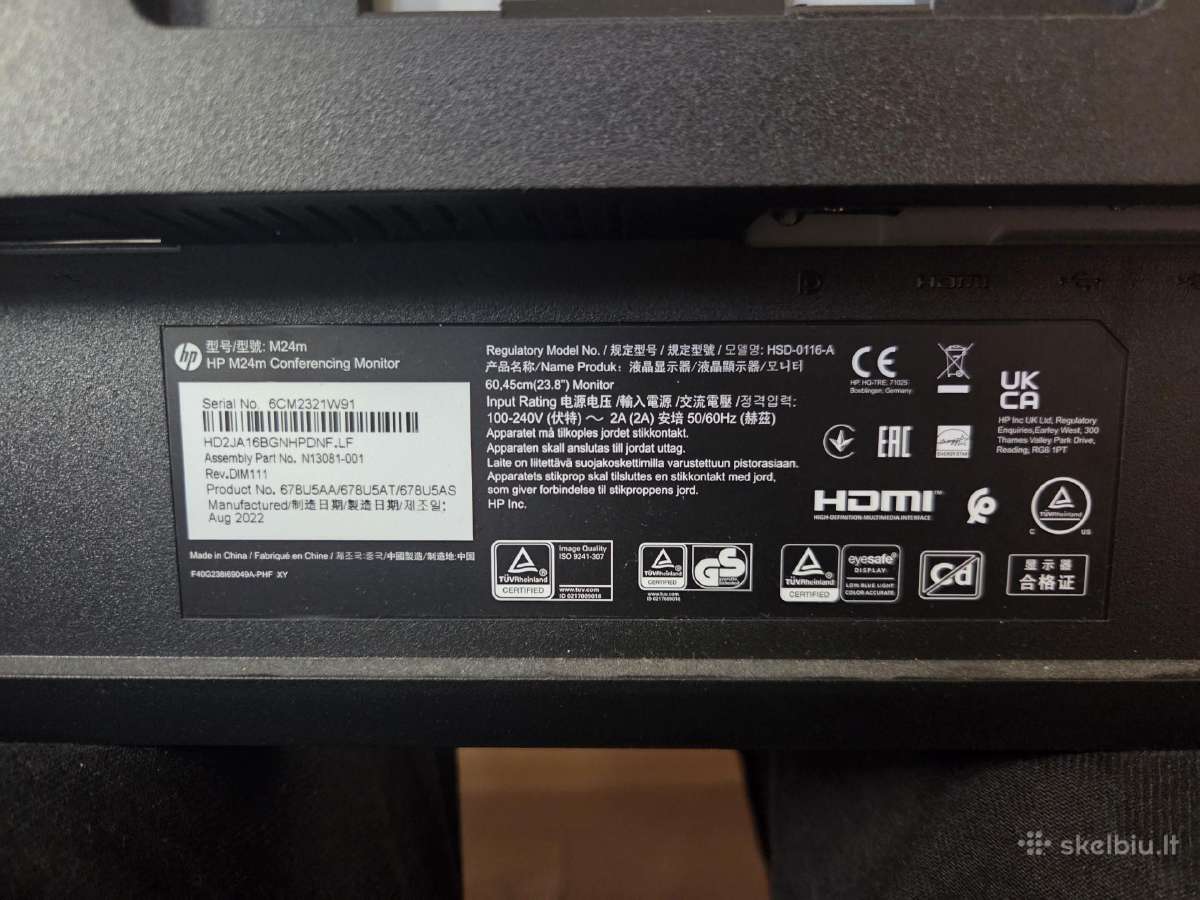 Monitorius Hp M24m Conferencing - nuotraukos Nr. 7