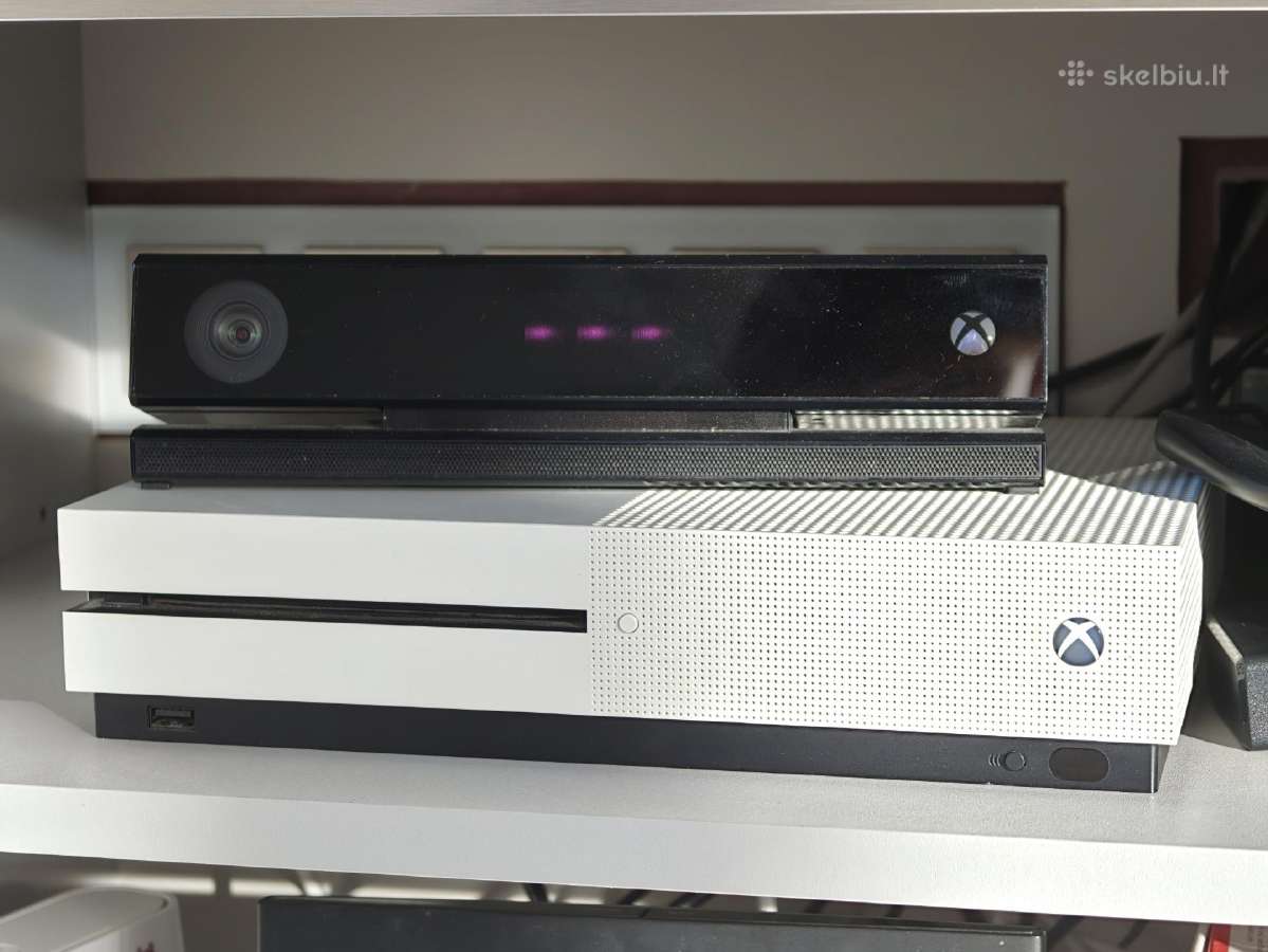 Xbox One S (500gb) + Kinect + Žaidimai