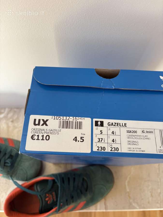 Adidas Gazelle unisex kedai labai geros būklės 37d - nuotraukos Nr. 2