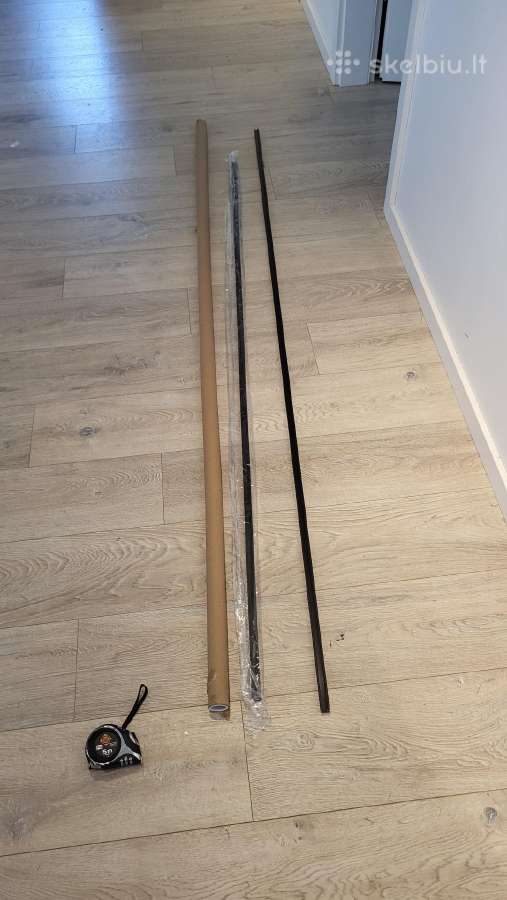 Aliuminis juodas bėgelis, profilis 2 ir 1.77 m