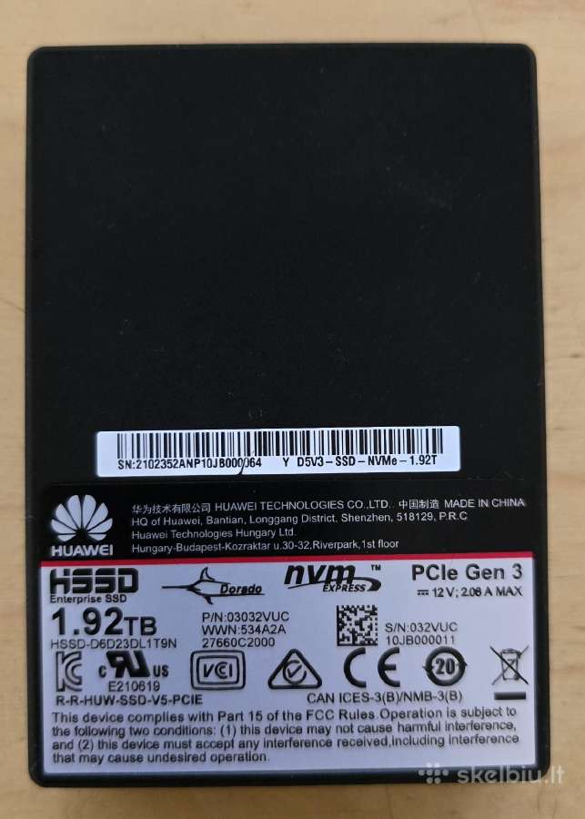 2.5" U.2 U.3 E3.s M.2 Nvme SSD Gen 3.0 4.0 5.0 - nuotraukos Nr. 36