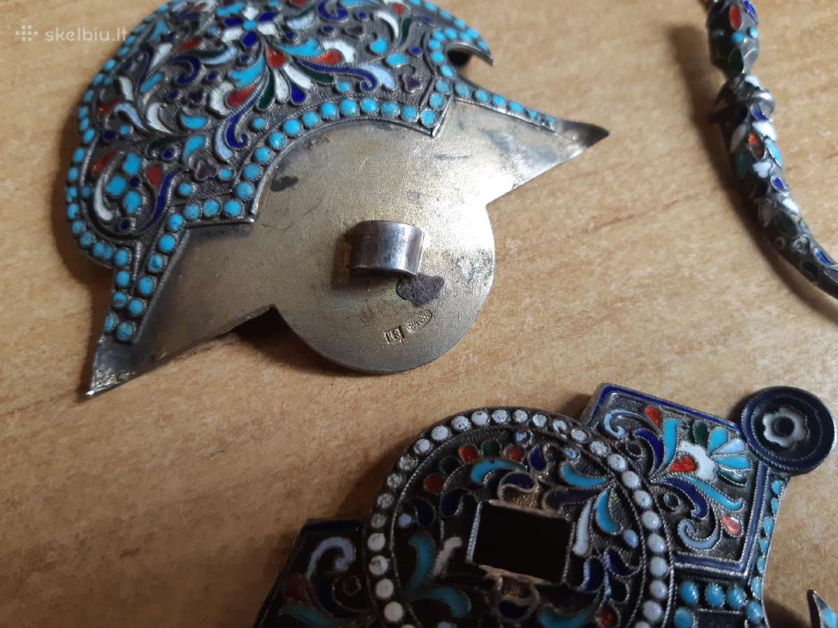 Carinis sidabras su emale 84 praba - nuotraukos Nr. 3
