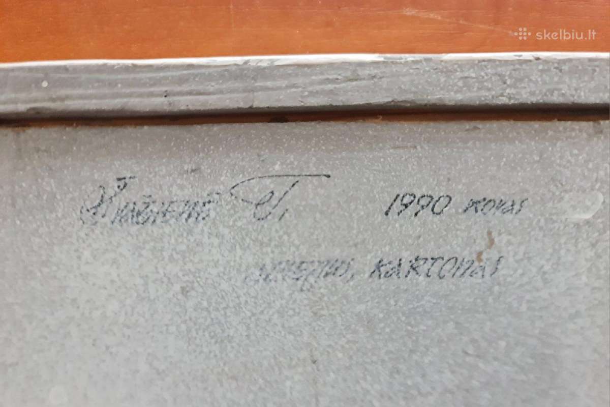 Paveikslas, aliejus, kartonas, 33cm/37cm, 1990 m - nuotraukos Nr. 4
