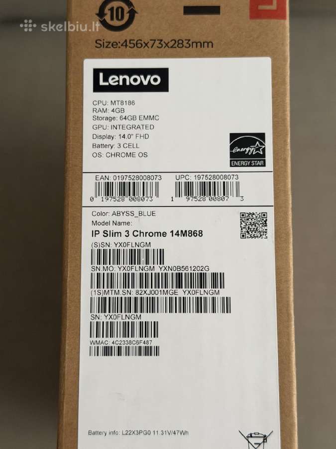 Lenovo Chromebook Ideapad Slim 3 Naujas! - nuotraukos Nr. 3