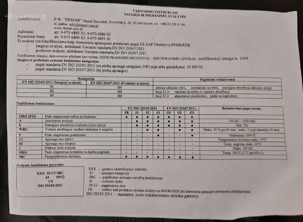 Demar pusauliniai žieminiai darbo batai 44 - nuotraukos Nr. 2