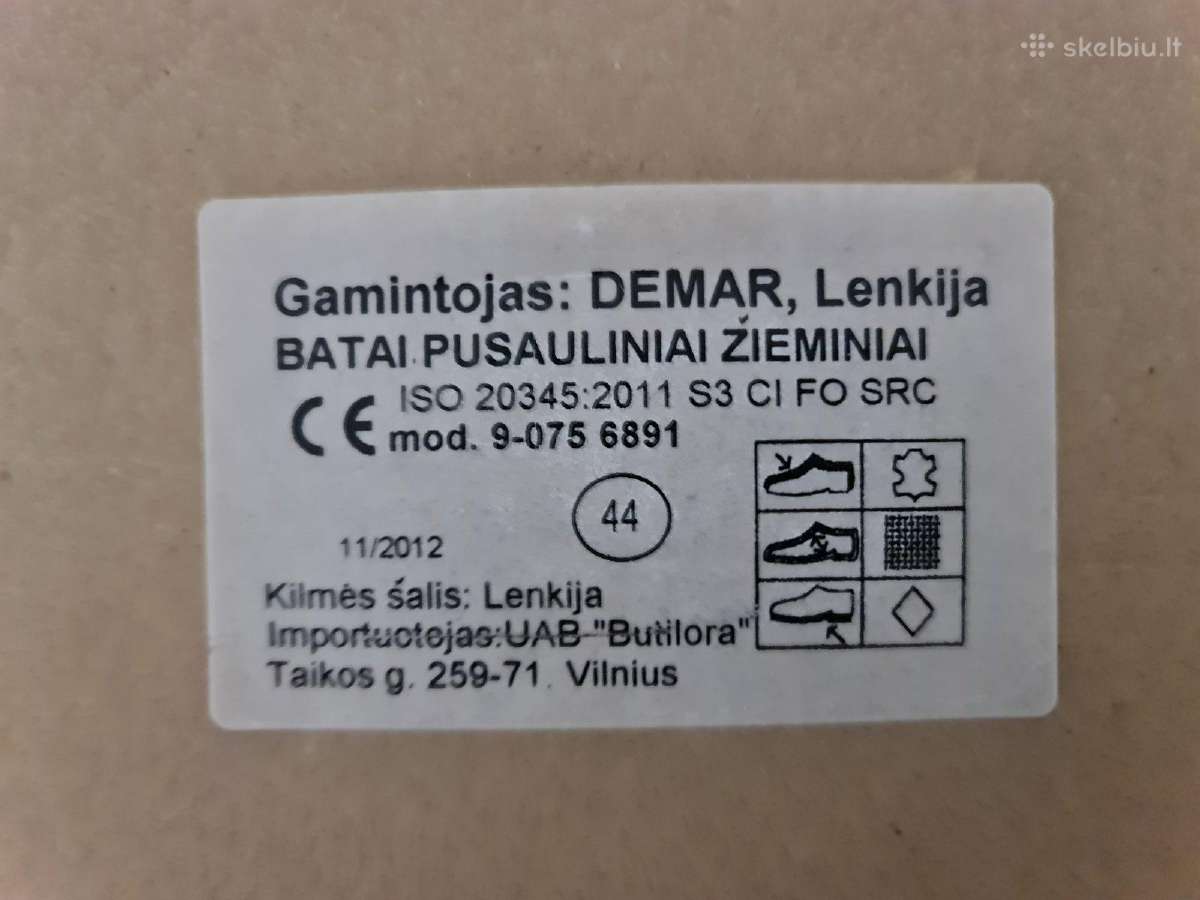 Demar pusauliniai žieminiai darbo batai 44 - nuotraukos Nr. 3