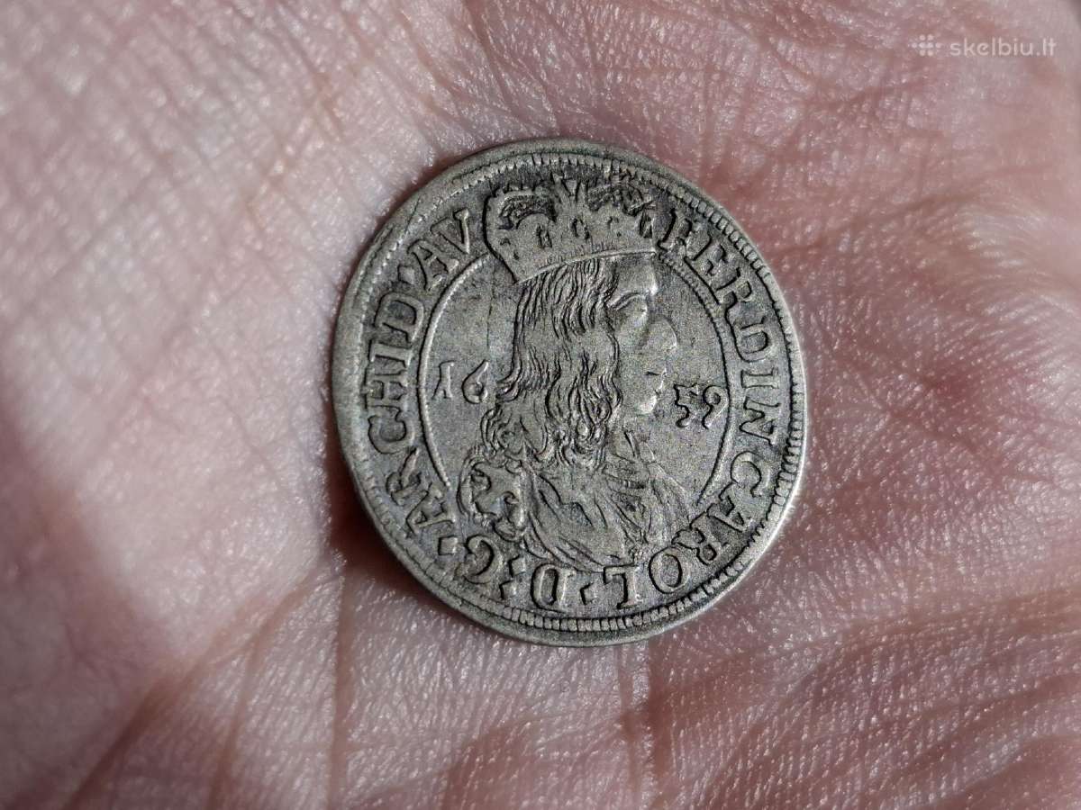 Austrija 3 kreuzer 1659 sidabras - nuotraukos Nr. 2
