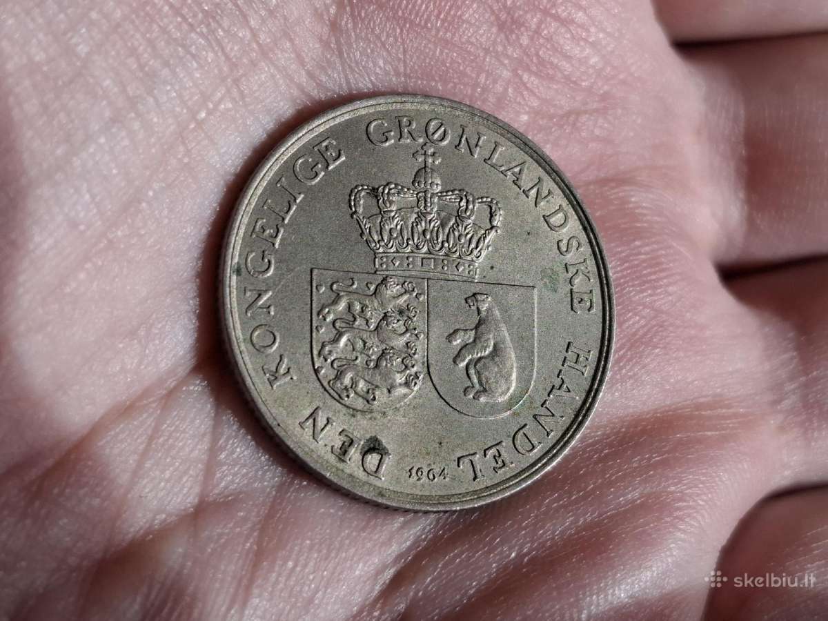 Grenlandija 1 krona 1964 proginė - nuotraukos Nr. 2