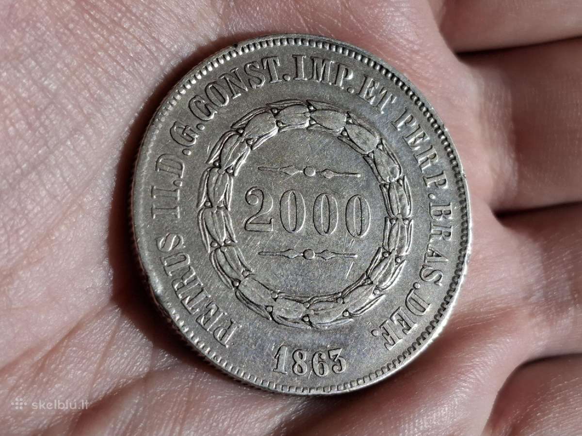 Brazilija 2000 reis 1863 sidabras