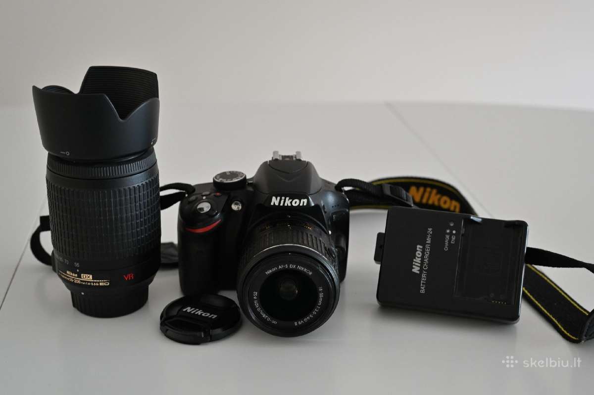 Nikon D3200 su 2 objektyvais