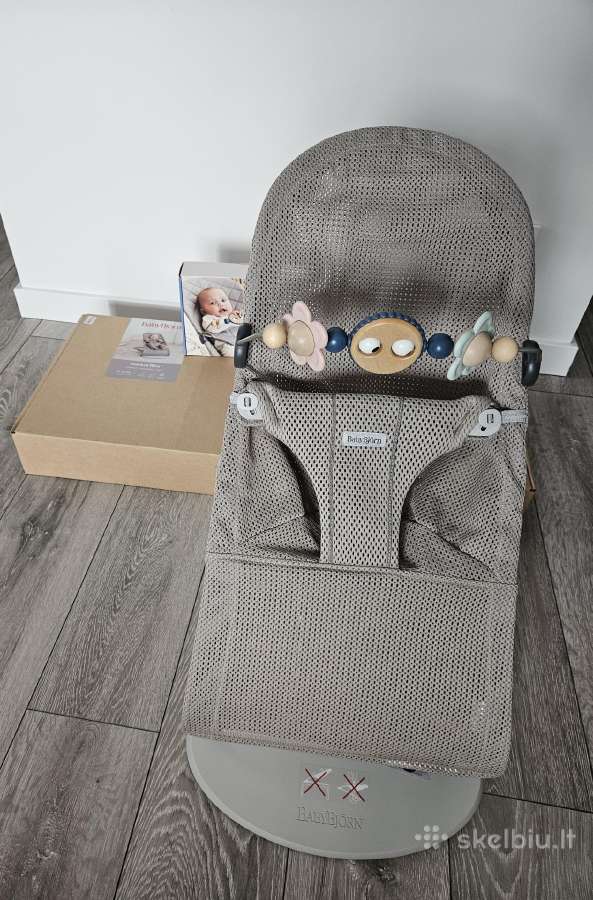Babybjörn gultukas Bliss Mesh,grey/beige su žaislu