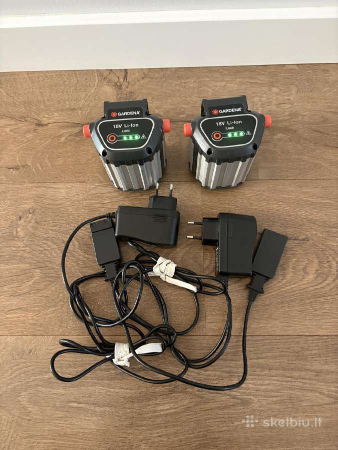 Naudoti Li-ion akumuliatoriai Gardena 18v 2.6ah