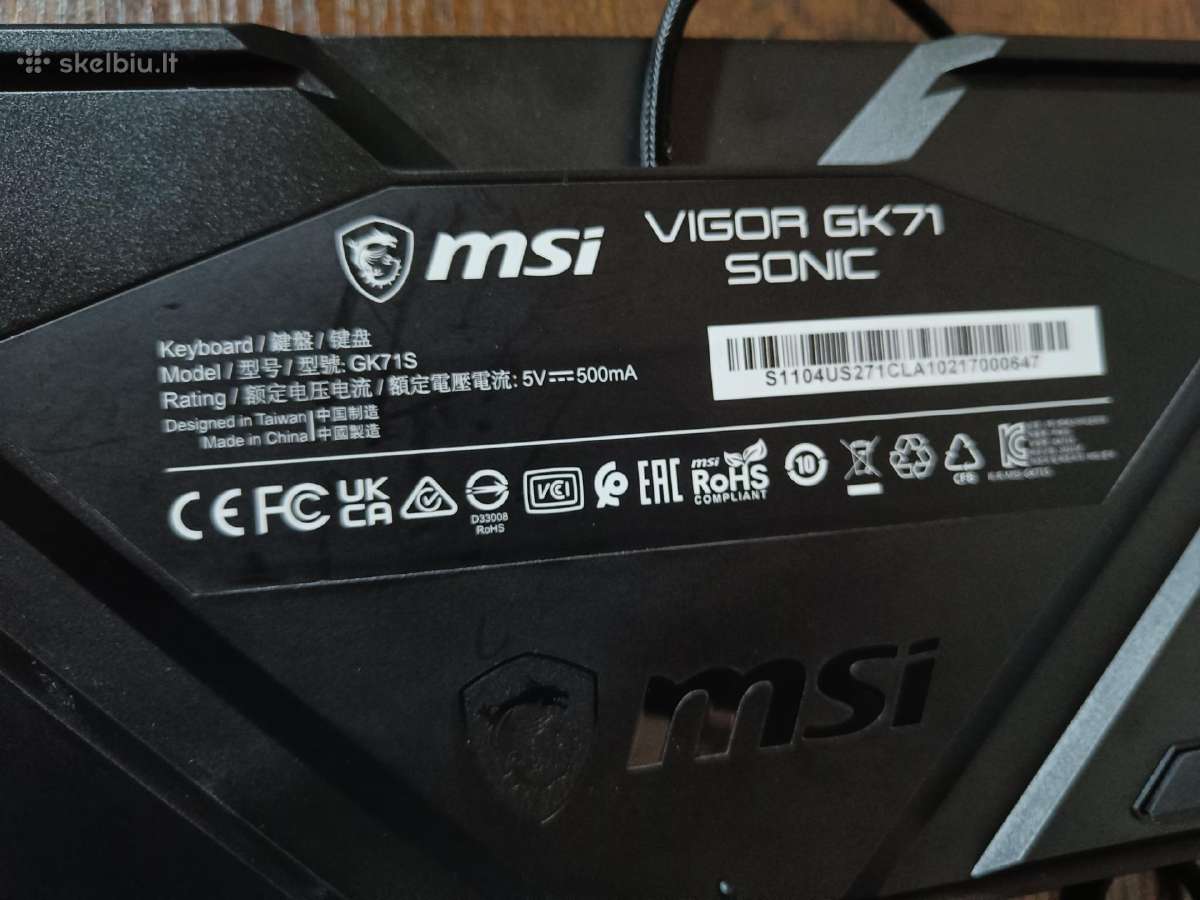 Mechanine klavetura Msi - nuotraukos Nr. 4