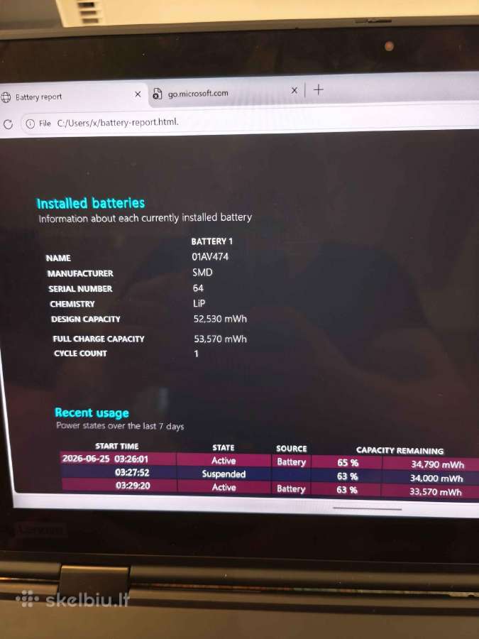 Thinkpad X1 Yoga 3rd gen 16gb i7 8650u - nuotraukos Nr. 7