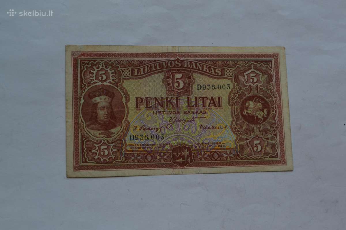 5 Litai 1929 m.