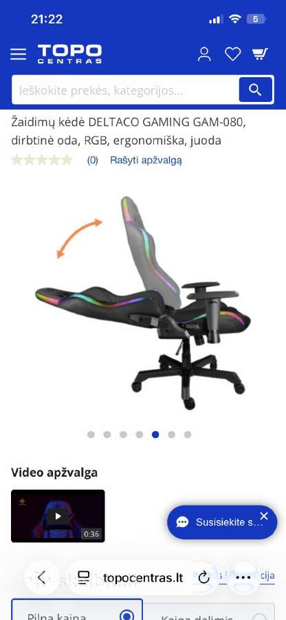 Deltaco gaming chair - nuotraukos Nr. 6