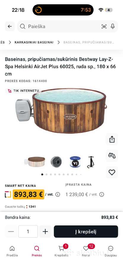 Pripuciamas lay-z spa helsinki jakuzis