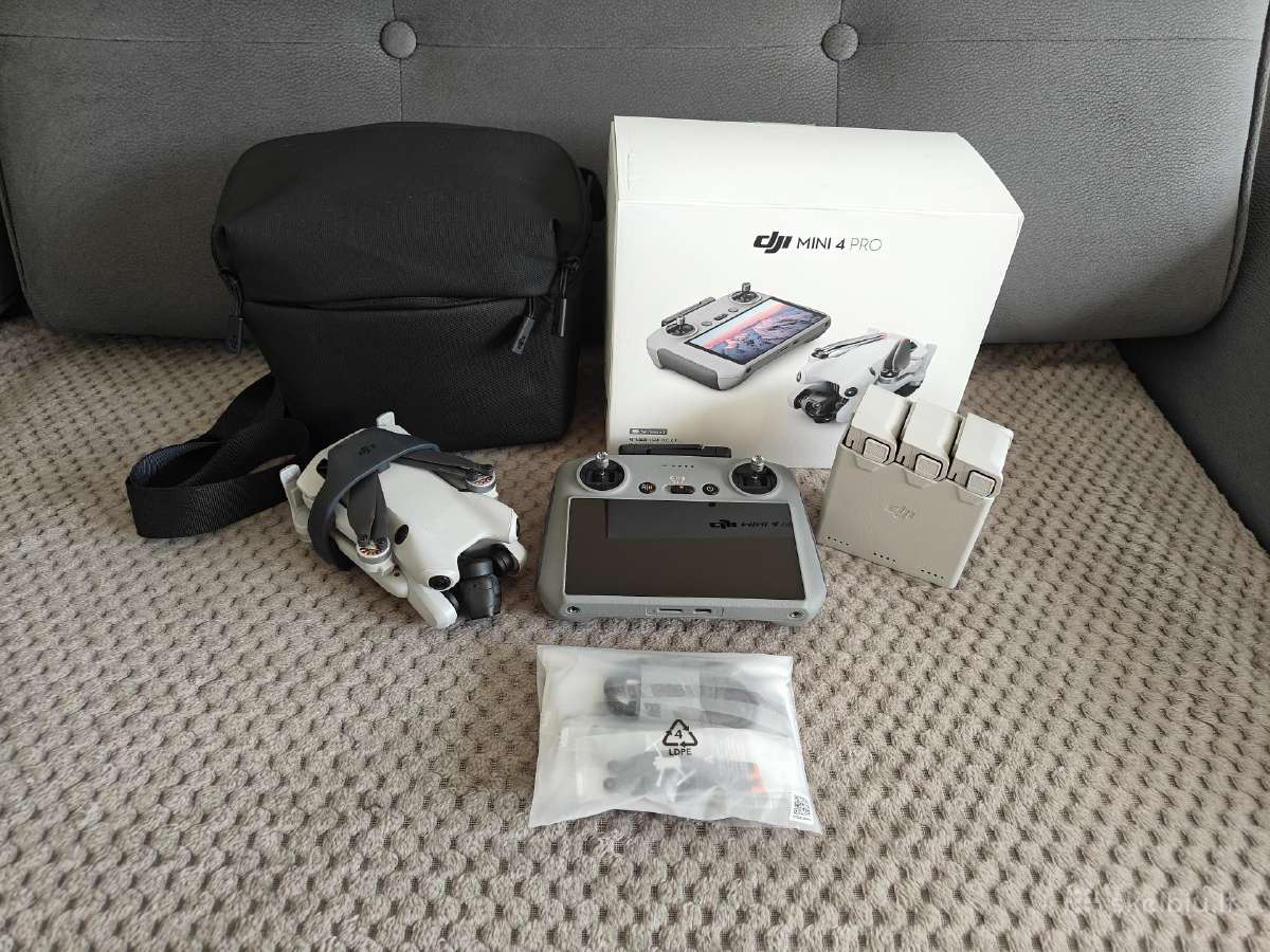 Dji mini pro 4 Fly More Combo Rc2 pultas su ekranu