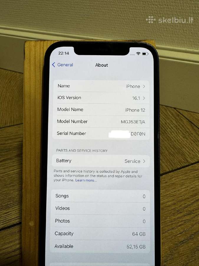iPhone 12 64gb ios 16 - nuotraukos Nr. 3