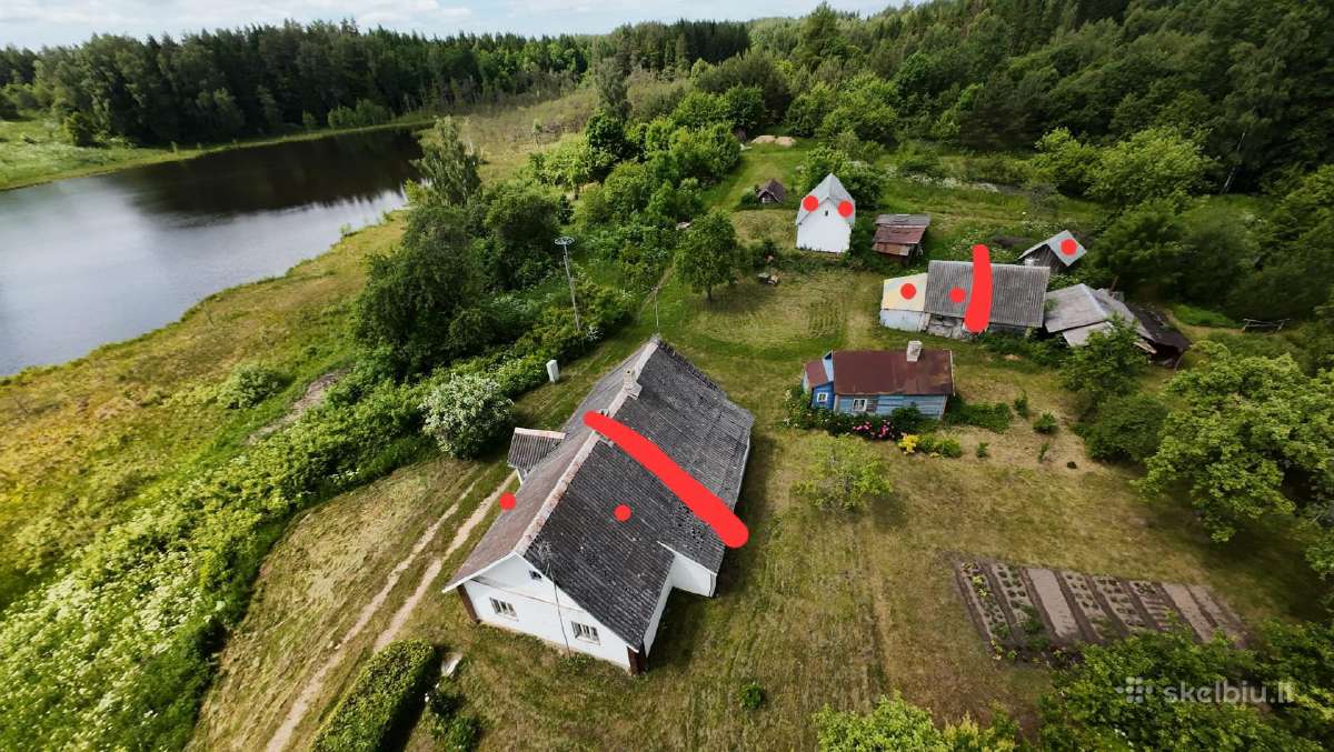 Parduodami sklypai su namo dalimi 52kw.ir ūkiniai