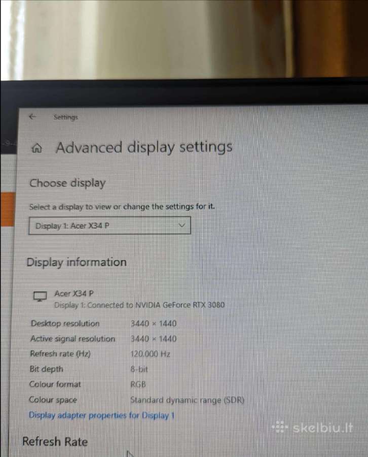 Acer Predator X34p/34" Ultrawide/21:9ips 120hz - nuotraukos Nr. 4