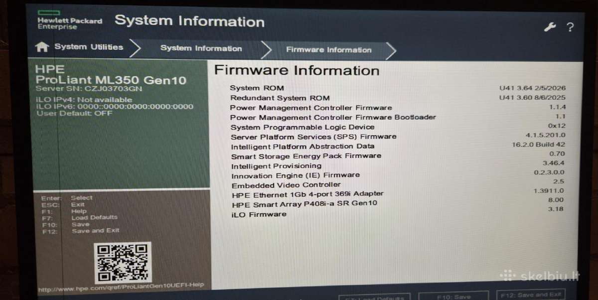 Hp Ml350 Gen10 xeon 4210 RAM 64gb - nuotraukos Nr. 11
