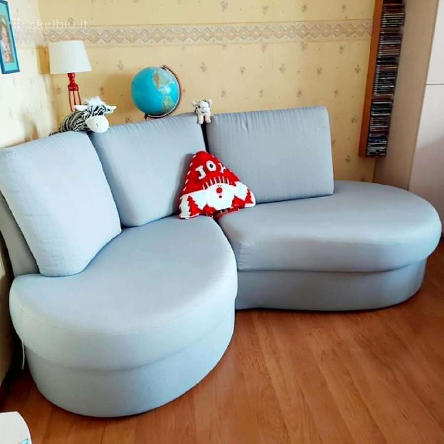Sofa lenkta, kampas su daiktadeze, nestandartine - nuotraukos Nr. 2