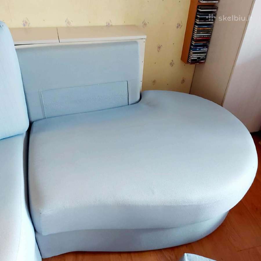 Sofa lenkta, kampas su daiktadeze, nestandartine - nuotraukos Nr. 5