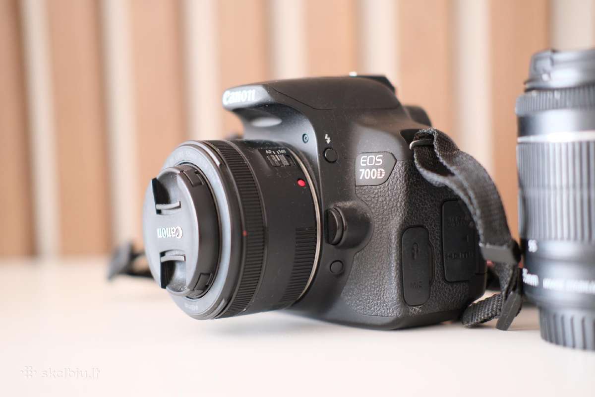 Canon EOS 700d + 3 objektyvai + 2 baterijos - nuotraukos Nr. 5