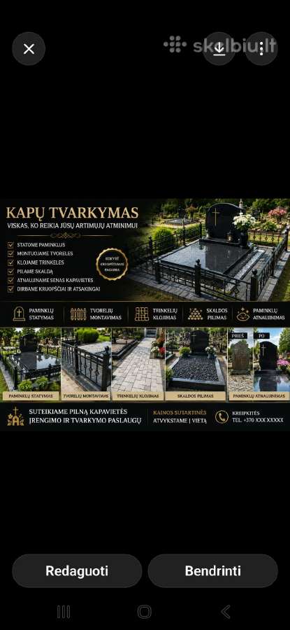 Kapu tvarkymas Utena ,Utenos apskritis
