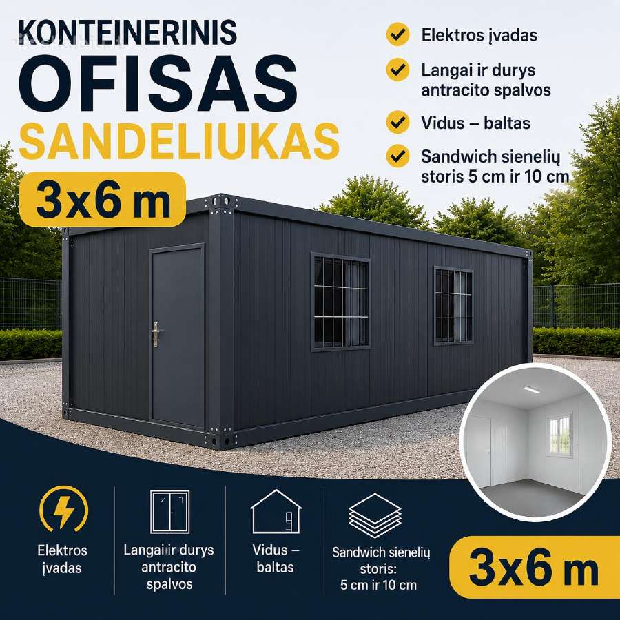 Modulinis ofisas/sandėliukas/pavėsinė, vitrininis