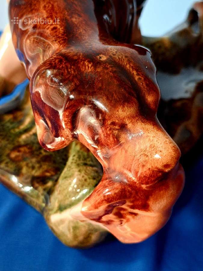 Didelė vntažinė statulėlė šuns medžiuoklė. - nuotraukos Nr. 5