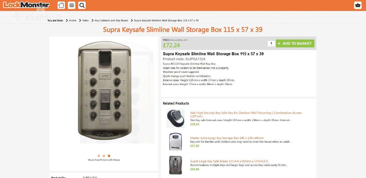 Supra Keysafe Slimline - raktų dėžutė seifas - nuotraukos Nr. 6
