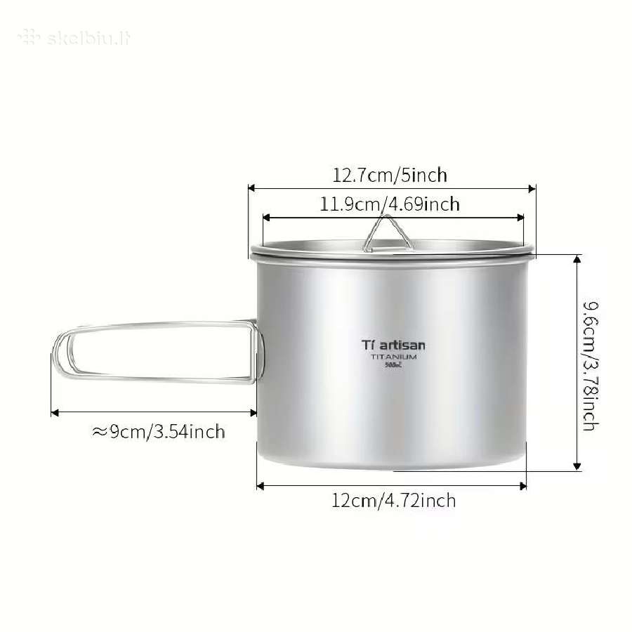 Titaninis turistinis puodas„tiartisan“ 900ml - nuotraukos Nr. 2