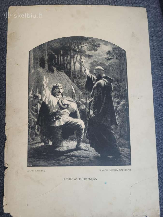 Antikvarinės reprodukcijos 'Lituania' Krakow, - nuotraukos Nr. 3
