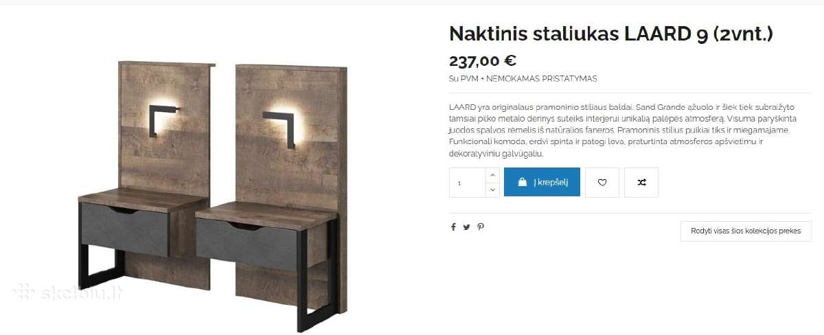 Naktinis staliukas Laard - nuotraukos Nr. 7