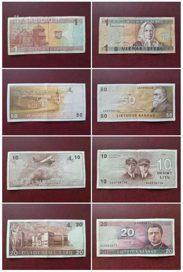 Lietuva banknotai 1991 m litai