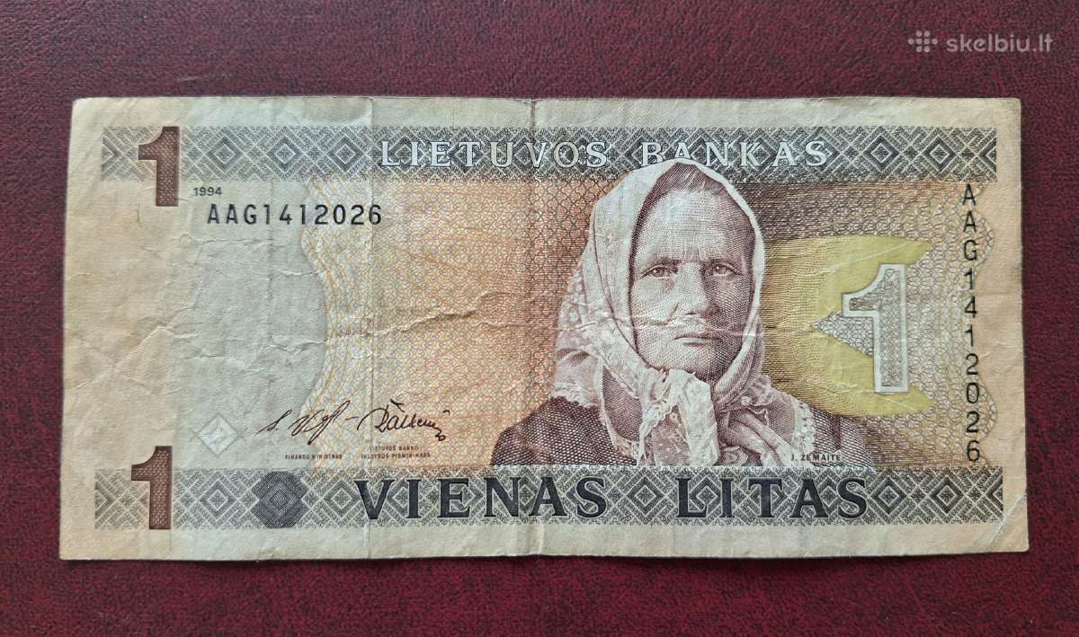 Lietuva banknotai 1991 m litai - nuotraukos Nr. 3