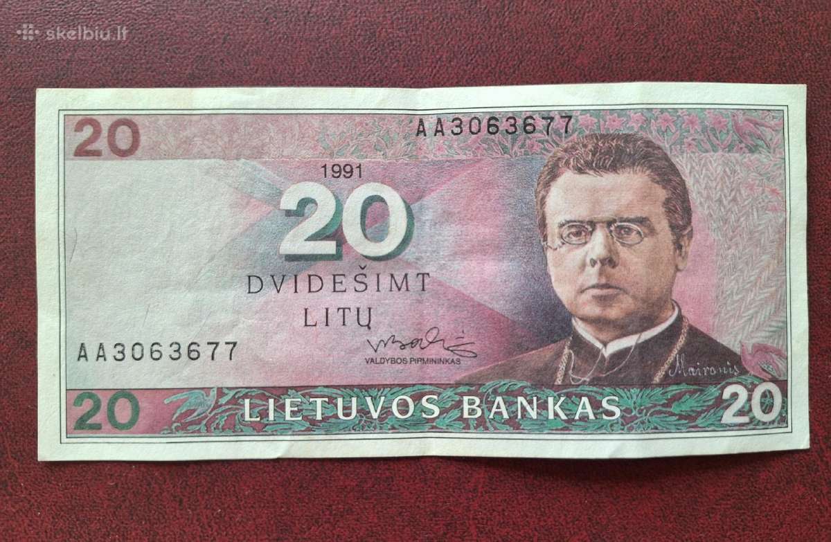 Lietuva banknotai 1991 m litai - nuotraukos Nr. 9