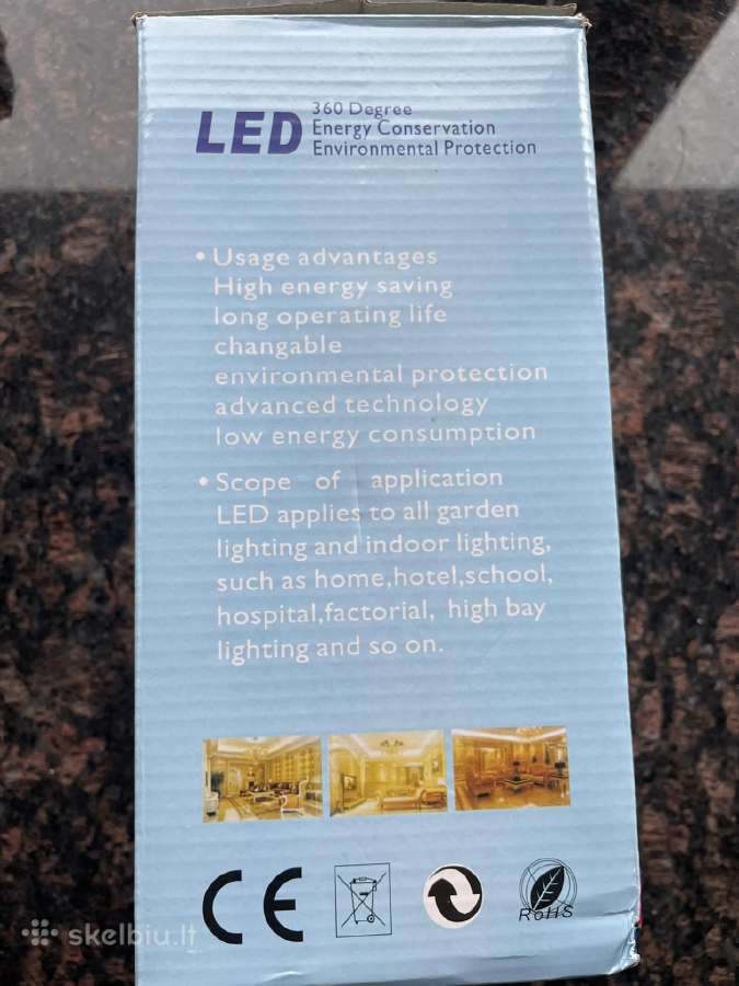 E27 100w LED baltos šviesos lempa - nuotraukos Nr. 9