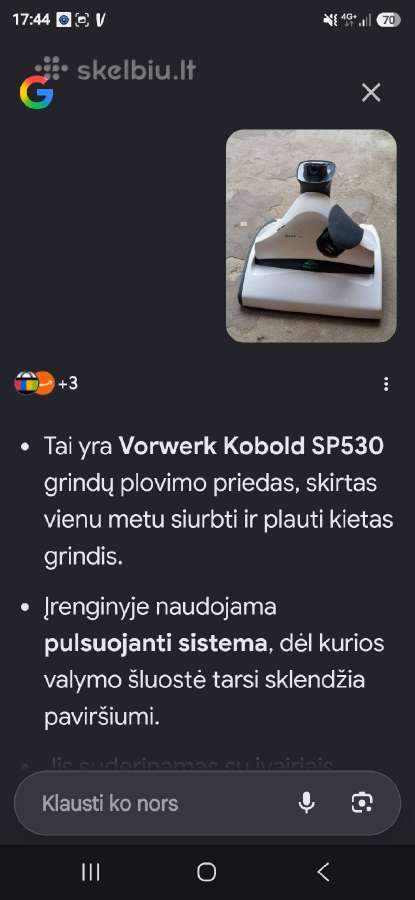 Vorwerk Kobold Vk200+sp530 grindų plovimo sistema - nuotraukos Nr. 10