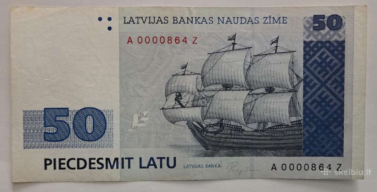 50 Latų 1992 m. žemas numeris ir replacementas Az