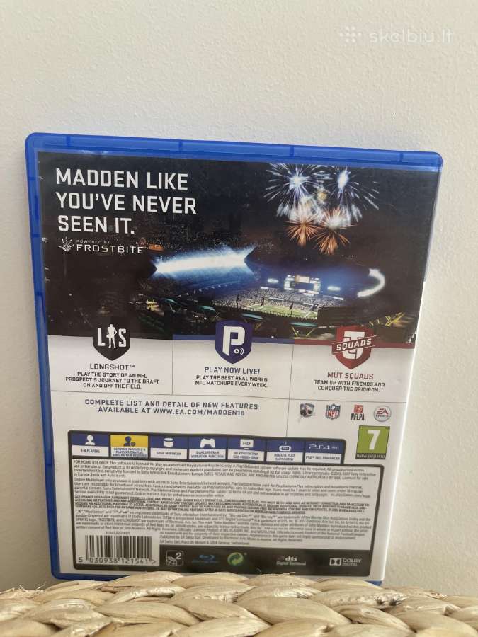 Pardavinėju playstaition žaidimą madden nfl 18 - nuotraukos Nr. 3