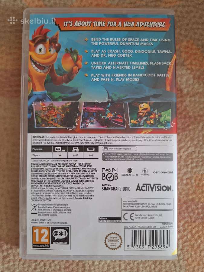 Crash bandicoot 4 IT's about time Nintendo switch - nuotraukos Nr. 3